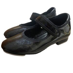 Freestyle Black Tap Dance Ballet Flat Shoes Size 9